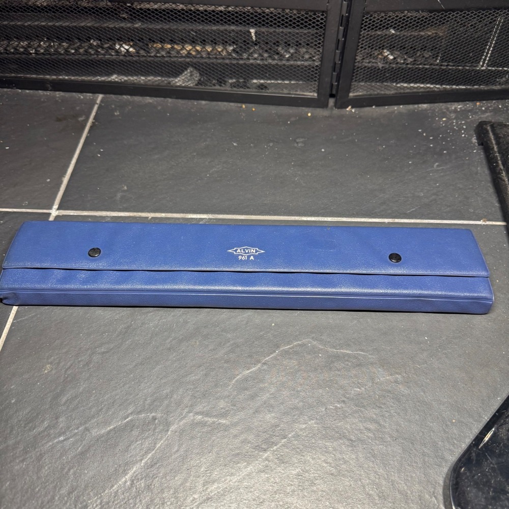 Alvin 961A Beam Compass Set West Germany Drafting Tool Kit Blue Case Vintage